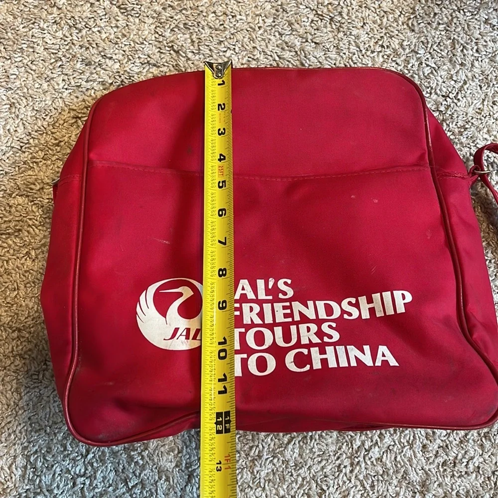 Vintage Japan Airlines Maruyoshi Nylon Travel Tote Red Bag Made In Japan